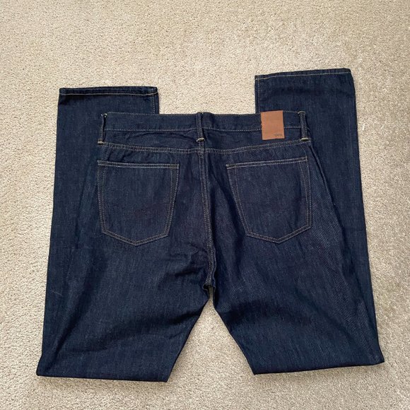 Mens 34x34 100% cotton dark blue straight jeans - Picture 2 of 9